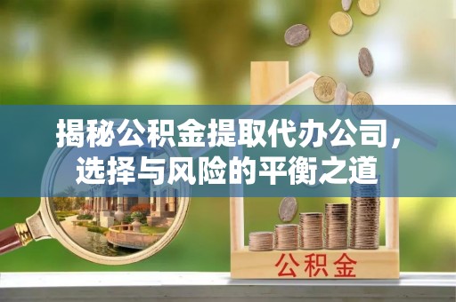大武揭秘公积金提取代办公司，选择与风险的平衡之道