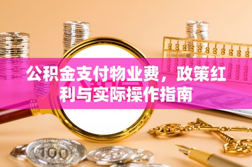 大武公积金支付物业费，政策红利与实际操作指南